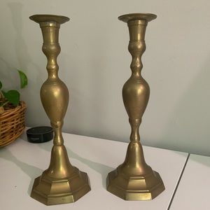 Set of brass candlesticks